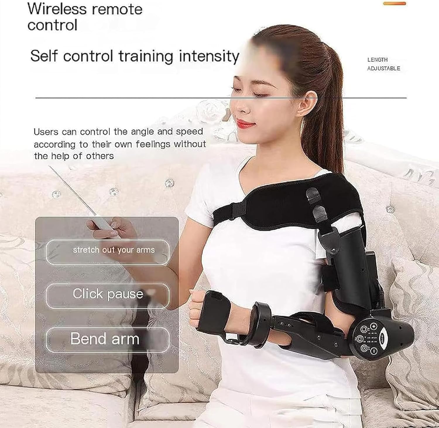 Electric Elbow Joint Rehabilitation Device, Medical Prescription Elbow Brace, Shoulder Sling Stabilizer, Arm Flexion and Extension Trainer Elbow Protector, for Stroke Hemiplegia Patients