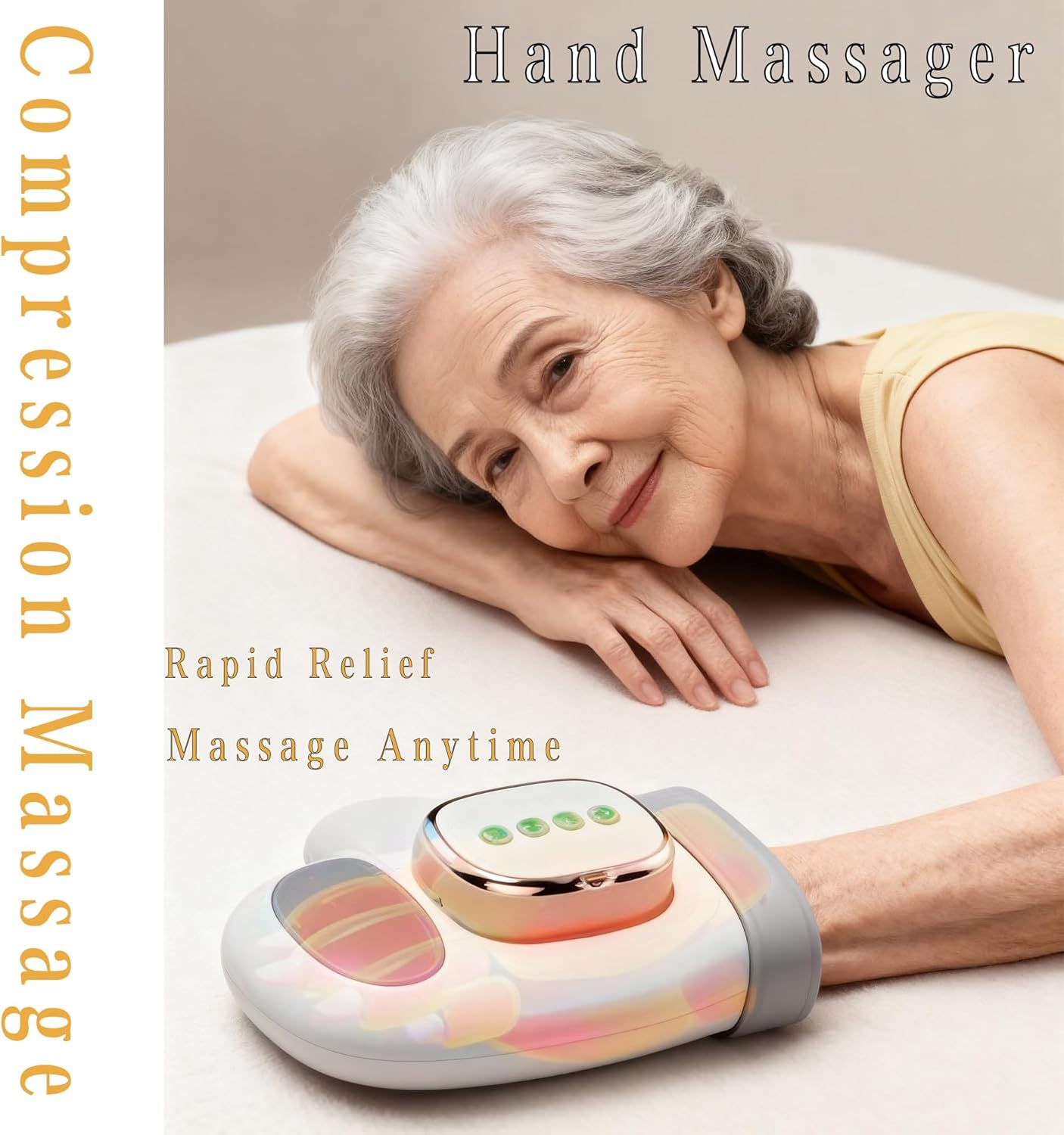 Hand Massager with Heat and Compression, 3-in-1 Professional Hand Massager for Arthritis and Carpal Tunnel Relief, 5 Intensity & 3 Heat Settings, Christmas Gift for Women Men, Office Workers, Seniors