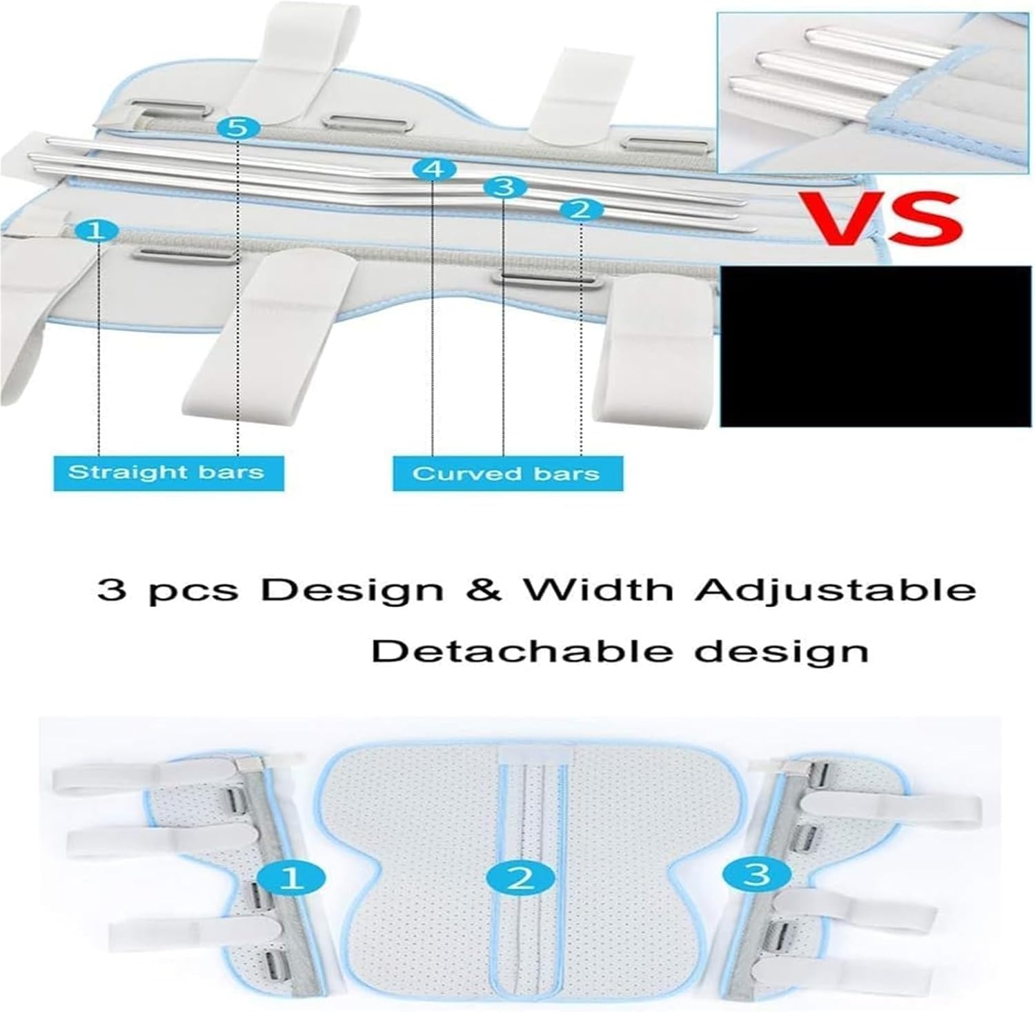 Knee Joint Fixation Belt, Knee and Leg immobilization Stabilizer, Straight Knee Splint, Adjustable Knee Immobilizer Brace Support, for Knee Pre-and Postoperative & Injury or Surgery Recovery.(Gray,X-L