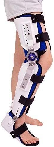 Hinged Knee Brace Support for Protection Knee Orthosis Support Joint Stabilizer, Hinged Knee Brace Fracture Fixed Guard Splint Leg Protector Fully Adjustable Calf Ankle Foot Fixed Bracket - Universal