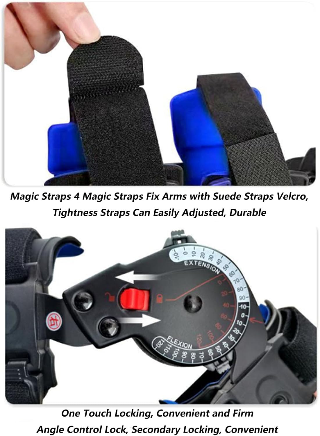 SFKLYU Hinged Elbow Brace Post Op Elbow Brace with Strap Adjustable Elbow Immobilizer Injury Recovery Support Arm Sling for Sling Arm Injury Recovery,Left