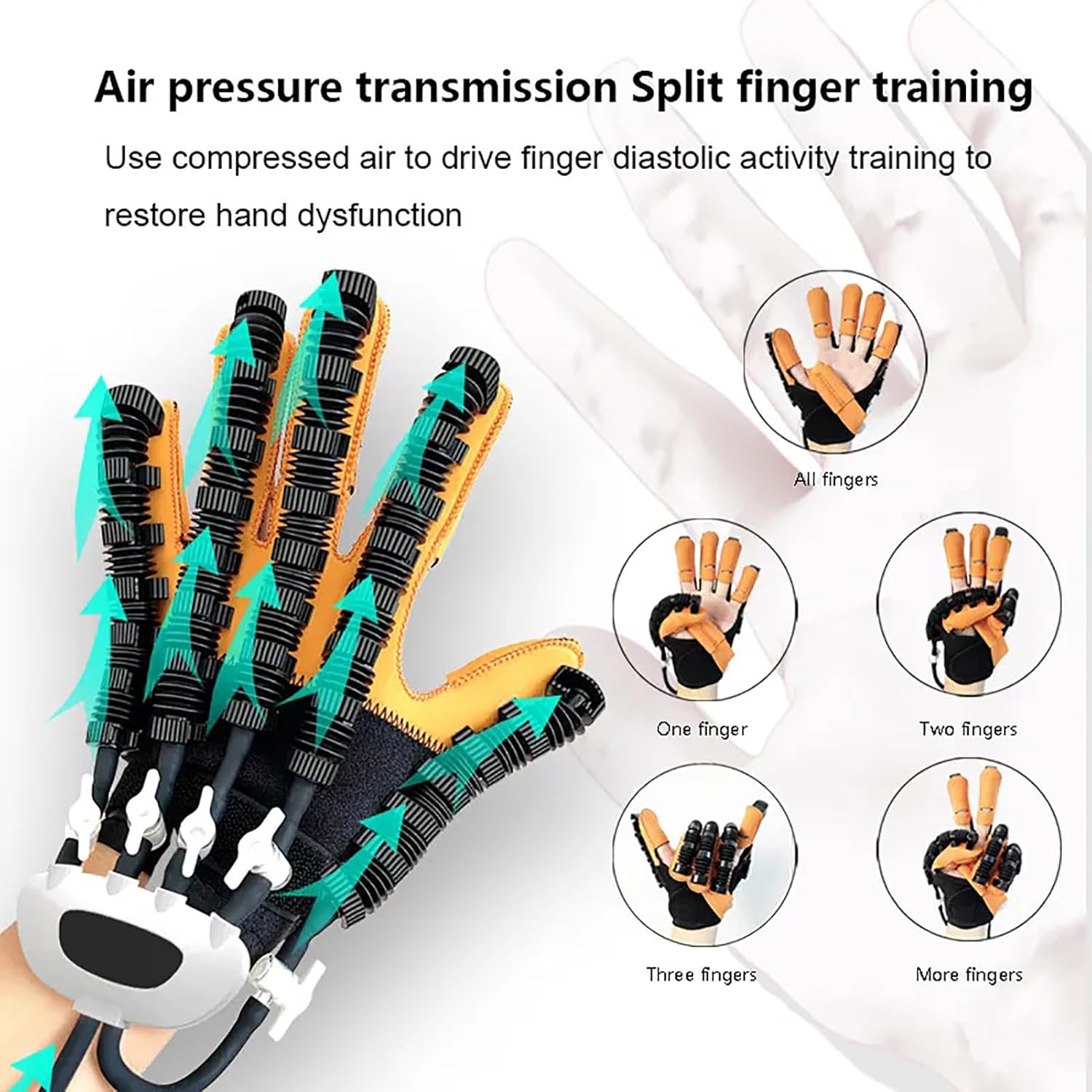 Rehabilitation Robot Gloves, Hand Stroke Recovery Equipment with 4 Workout Modes and 9-Level Strength Adjustment, Rechargeable Convenient Finger Trainer