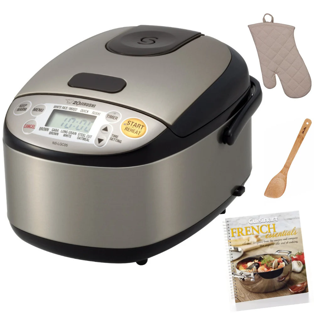 Zojirushi Micom Rice Cooker and Warmer (3-Cup) with Cookbook and Accessories