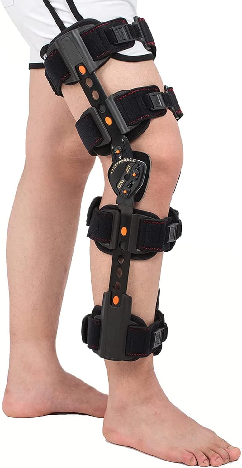 Knee Brace - Adjustable Articulating Knee Immobilizer Bracket Support Leg Splint Stabilizer for Post Acl, MCL and Pcl Hemiplegic Immobilization, Meniscus Tears