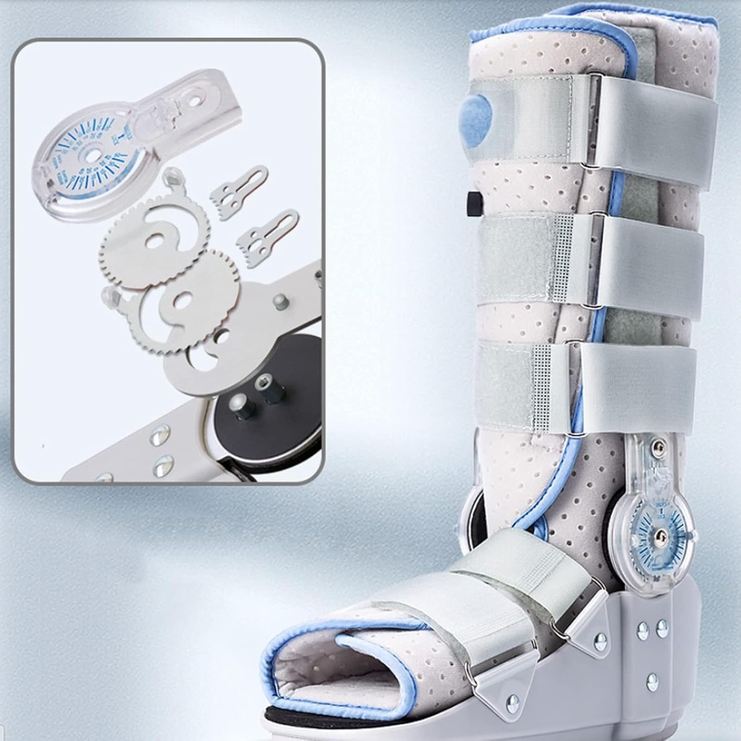 Fracture walking boot, Walking Boot Fixed Ankle Brace Strap Support Foot Orthosis Plantar Splint Brace Thick Sole Shock Absorption(Small)