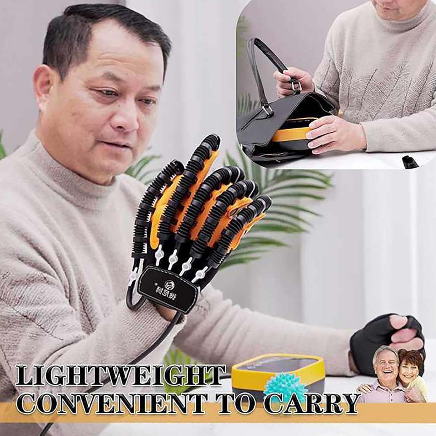 Rehabilitation Robot Glove, 1-9 Levels Adjustable Hand Stroke Recovery Equipment, for Arthritis, Hemiplegia and Stroke Patient, Relieve Stiffness/Powerless