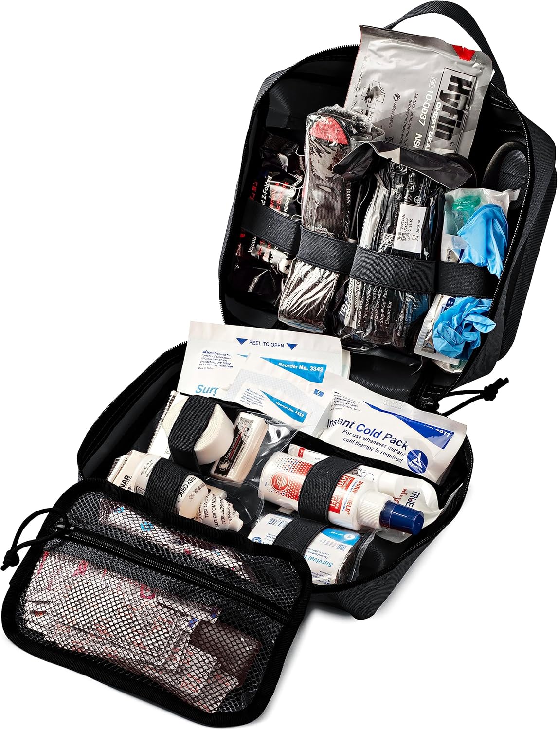 Scherber Vehicle IFAK Emergency Trauma Kit | 95+ Medical Supplies & Equipment, NAR Tourniquet & CPR Mask | Fully Stocked Rip Away Molle Pouch for Car, Home & Professional First Aid | Ultimate, Black