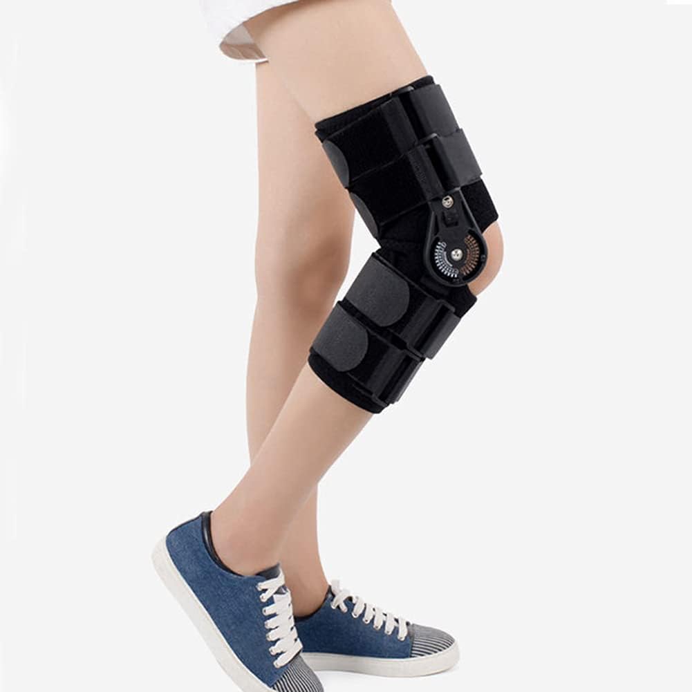 Hinged Knee Brace, Orthosis Stabilizer for Women and Men Adjustable Post Op Knee Support for Left Leg and Right Leg, Adjustable Recovery Support (Medium