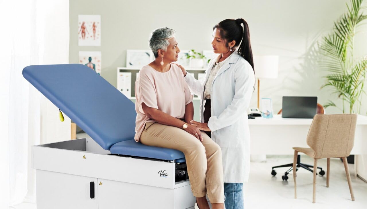 Slim Line Medical Exam Table, Blue, 420 lbs Weight Capacity (Stirrups NOT Included)