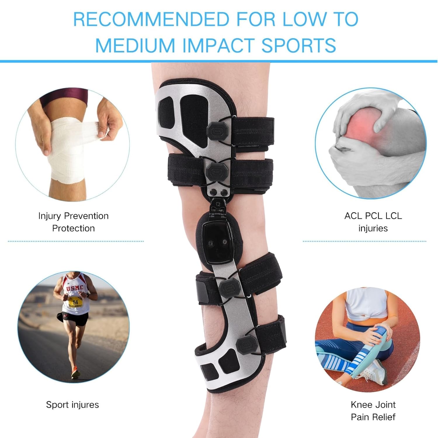 OA Unloader Knee Brace, Double Upright Unloader Knee Brace for ACL, PCL, Mild Osteoarthritis, Bone-on-Bone Pain and Meniscus Tear, Dual Unloading Support for Medial and Lateral