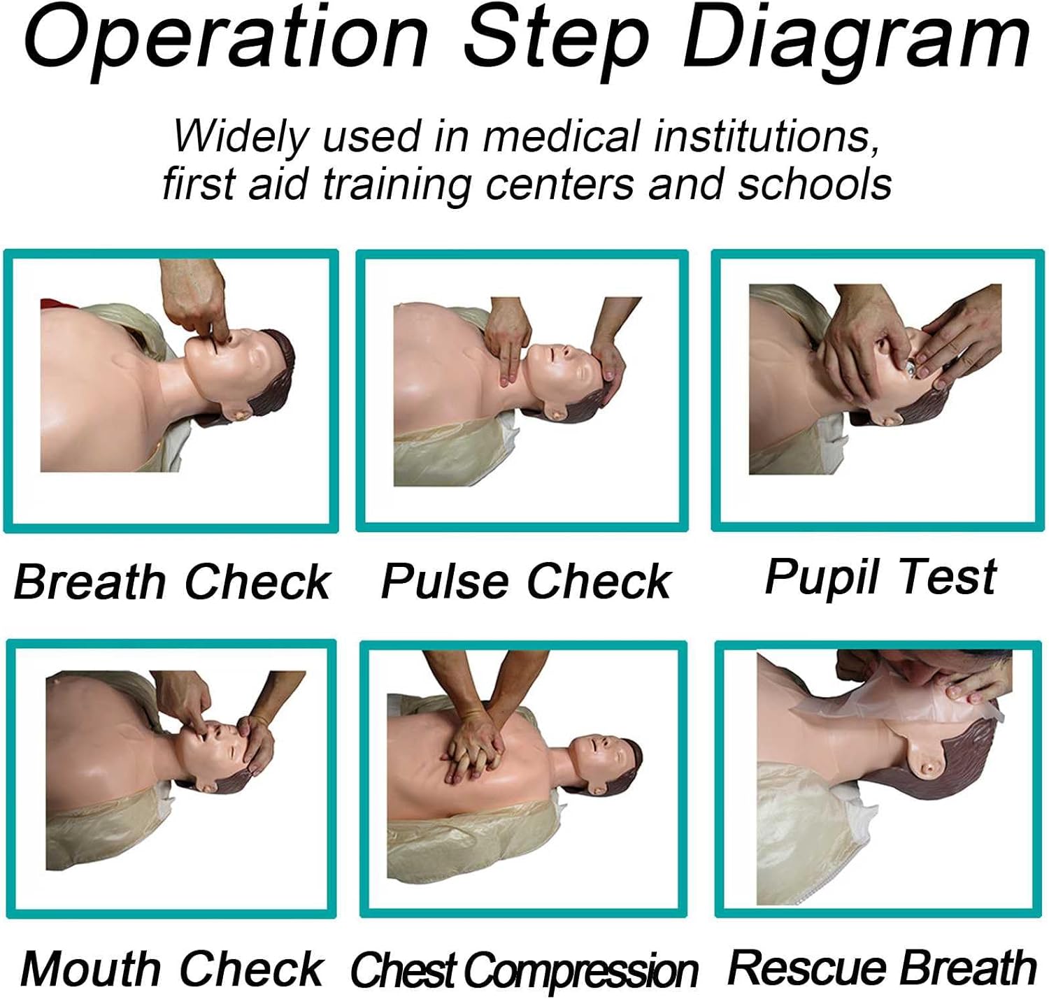 CPR Manikins and First Aid Kit, CPR Training Dummy Full Body CPR Mannequins Adult with Replaceable Facial Skin & 4 Replaceable Lung Bags & Storage Bag & Mat
