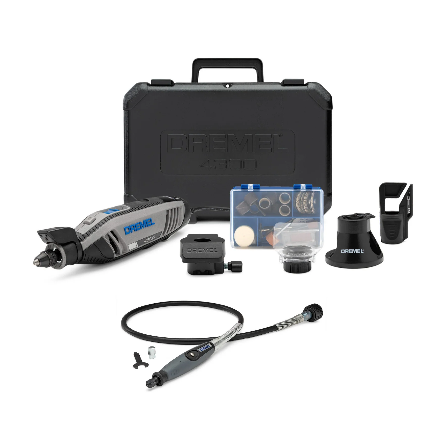 Dremel 4300-5/40 High Performance Rotary Tool Kit with LED Light and Dremel Flex