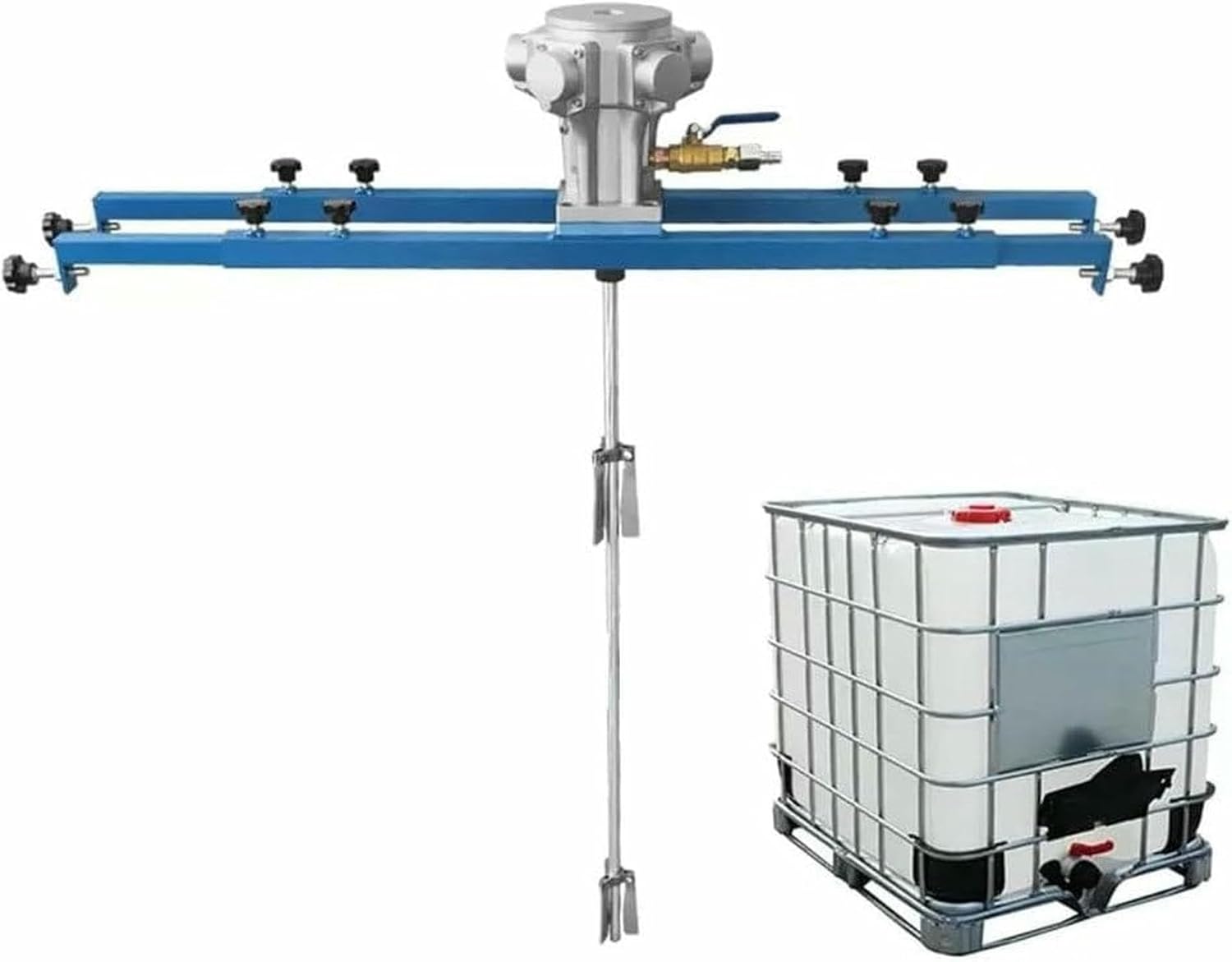 IBC Air Agitator, Pneumatic 1 Ton Tank Mixer Machine, Paint Stirring Machine, Folding Propeller, with Support Hanger, for Ink Dissolver Agitator-