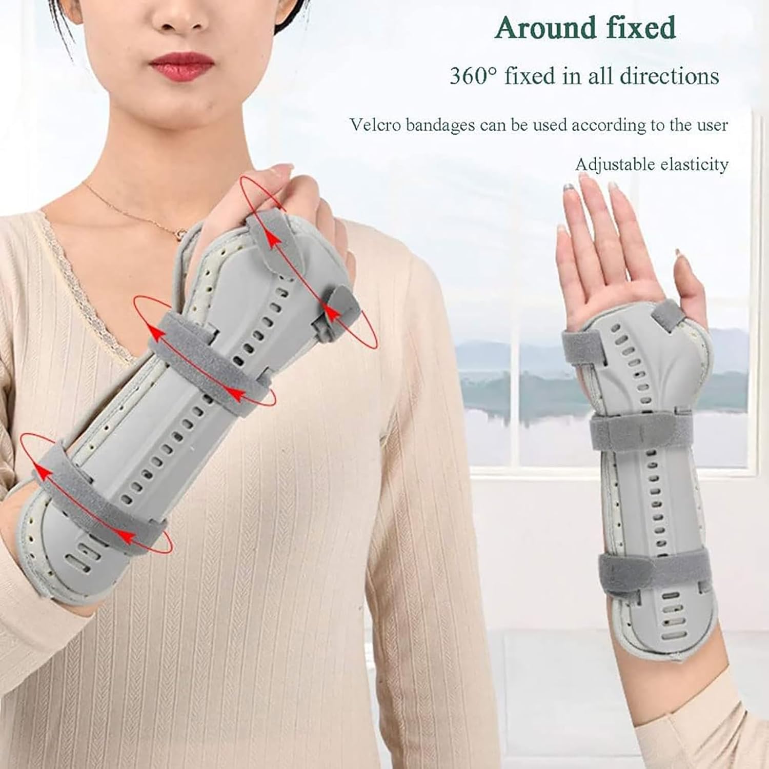 Night Wrist Immobilizer, Wrist Support Orthotics, Resting Hand Splint with 3 Adjustable Straps, Ergonomics Curved Design and Greater Stability, Relieve Pain A,Adult