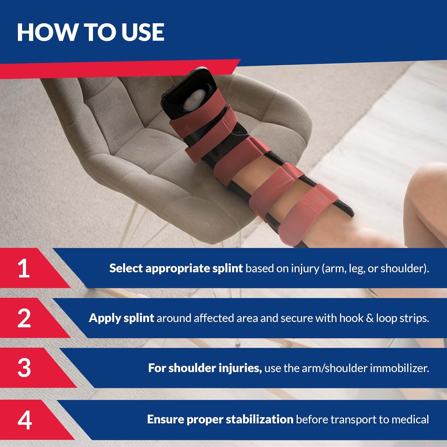 Dixie EMS Fracture Splint Kit – Emergency Immobilization Set with Arm & Leg Splints, Shoulder Support & Carry Bag – First Responder, EMT, Paramedic & Medical Use