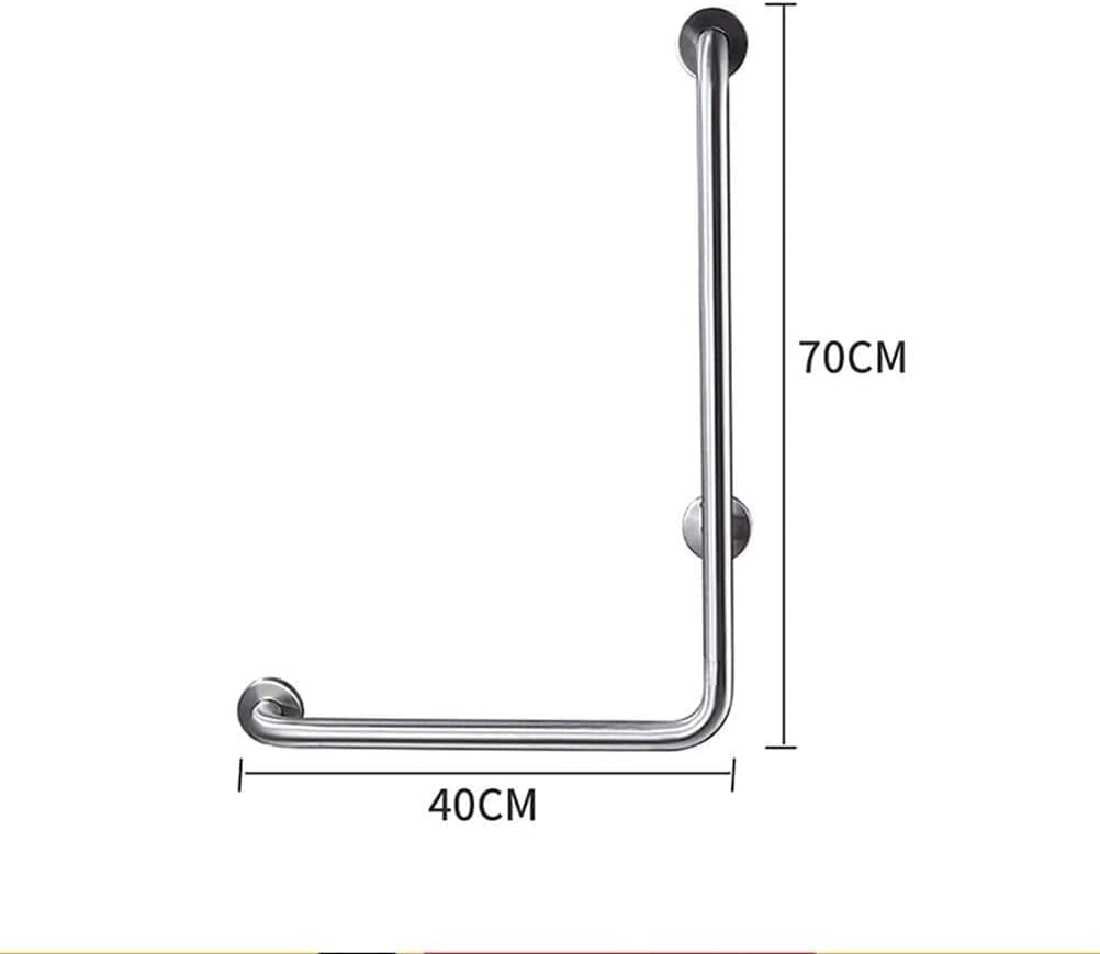 Shower Handicap Grab Bars for Bathroom Wall, L-Shaped Grab Bar, Stainless Steel Bathtub Safety Support Rail,Chromed Armrest,Elderly, Disabled Toilet Anti-Skid Safety Handle, Towel Rack (Size : Left)
