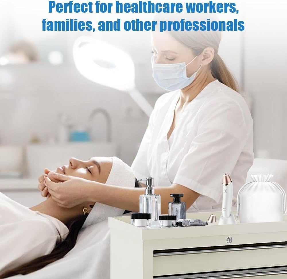 Yeeoy Medical Bedside Cart with Wheels, Dental Assistant's Mobile Cabinet with 5 Drawers & Lock, Rolling Alabama Cart, Portable Utility Storage Cabinet for Hospital Clinic Lab Beauty Salon