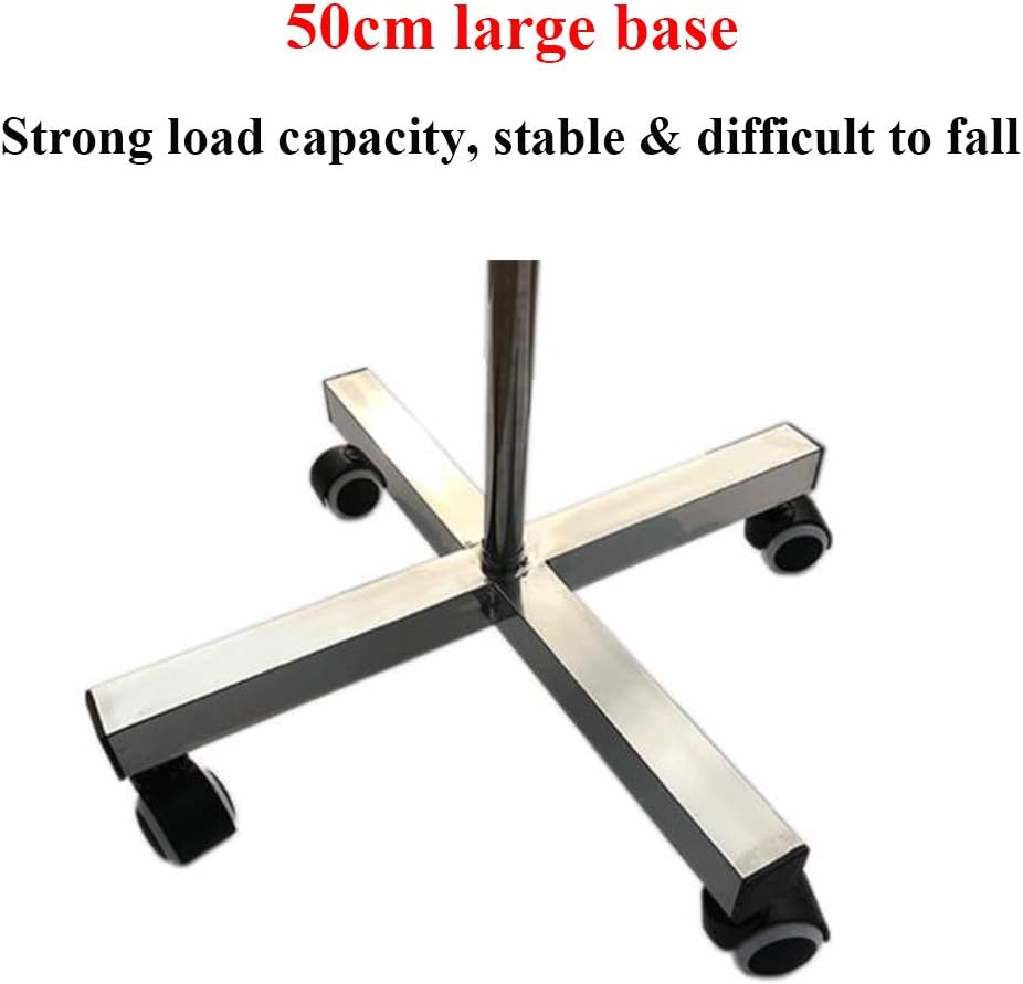 Infusion Stand with 2 Hooks,Height Adjustable Stainless Steel Drip Stand,Portable Clinic Home Use Mobile Drip Vehicles