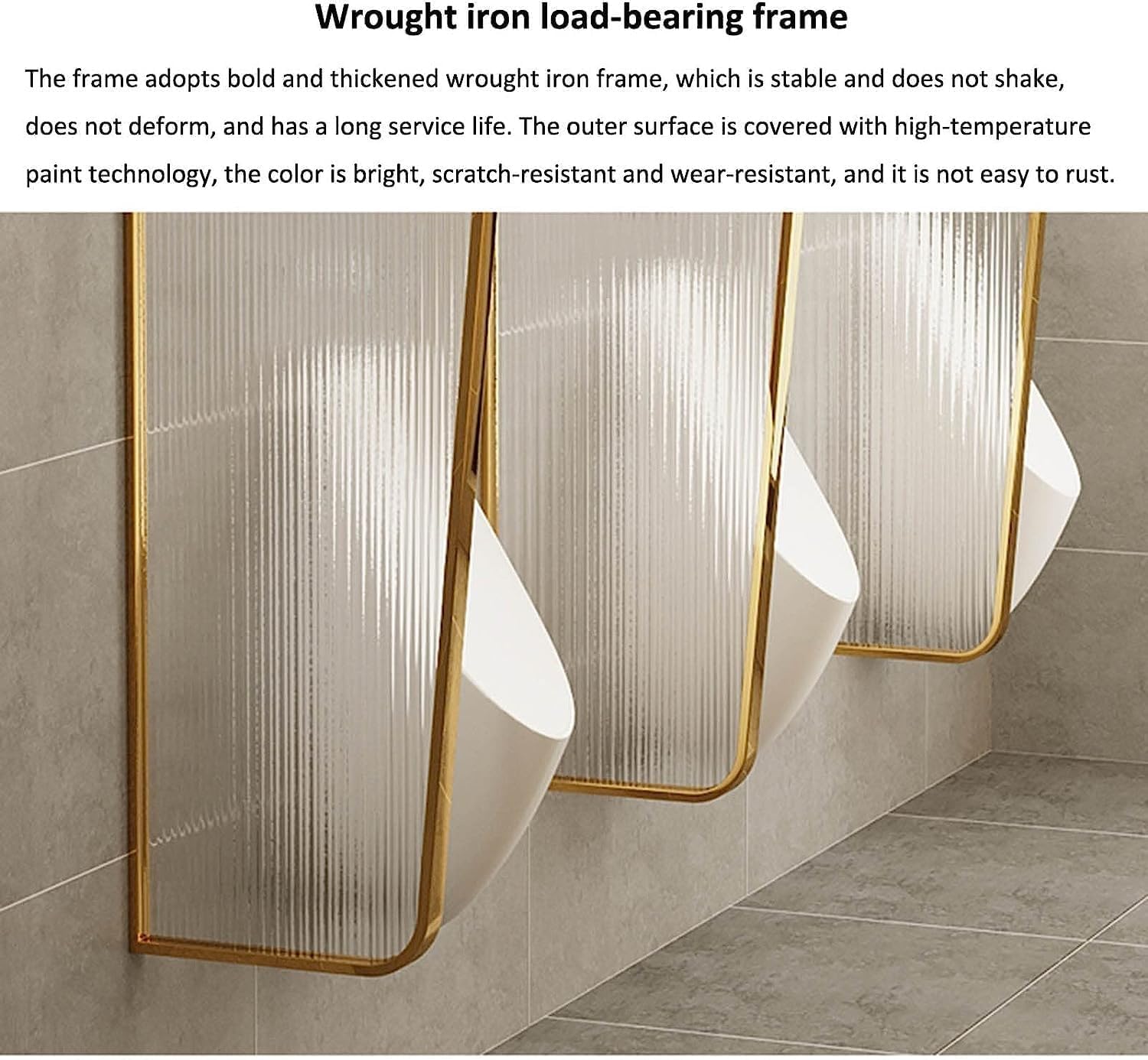 BTZHY Urinal Screen Toilet Partition, Urinal Partition Wall-Mounted Men Urinal Privacy Screen， Urinal Screen Toilet Partition Protection Divider Room Dividers，Stainless Steel Frame Glass Panel，Use