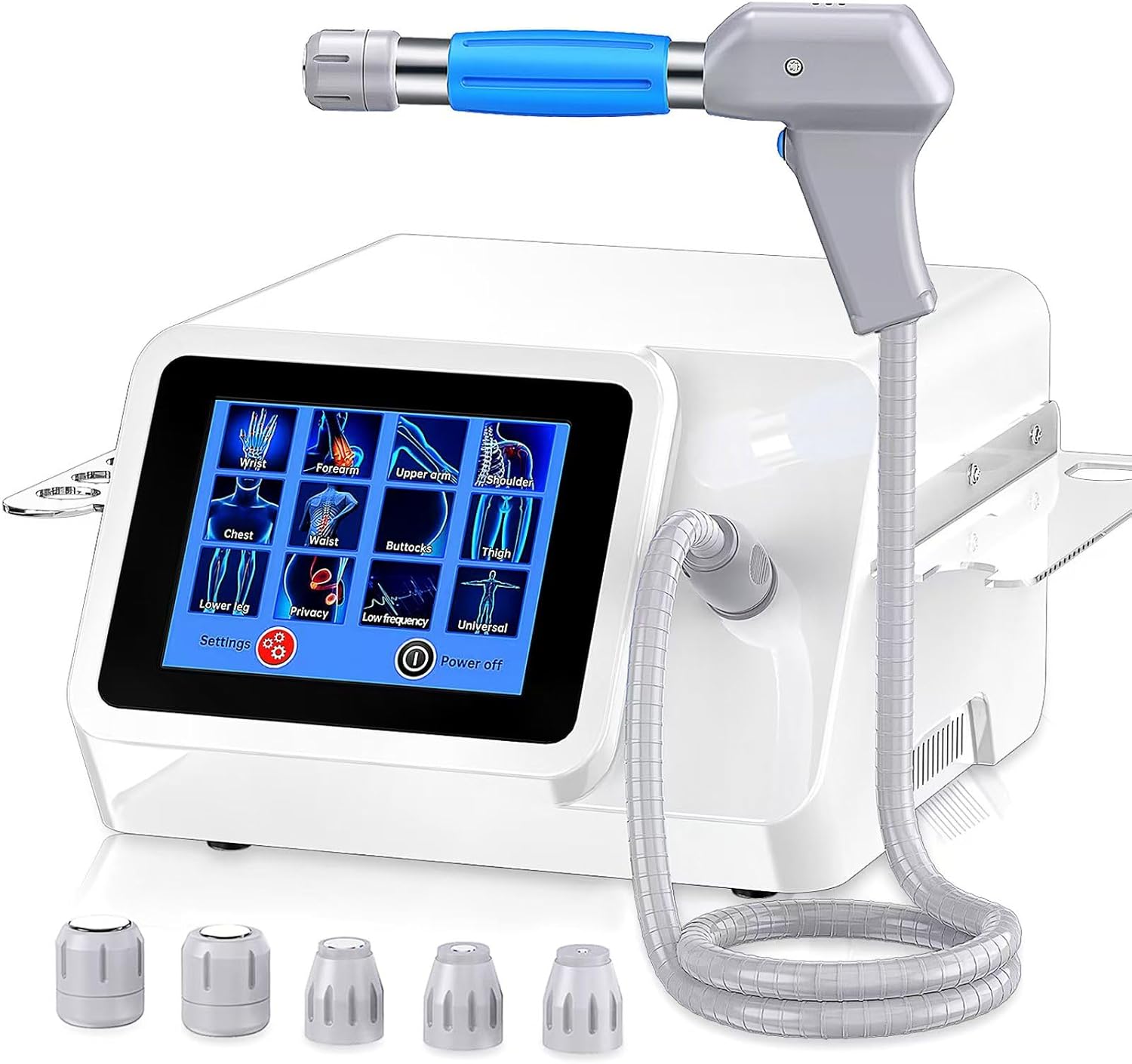 Shockwave Therapy Machine for Muscles and Joints, Full Metal Host for Stable and Stronger Energy Output, Safe and Easy to Use,Non-Invasive, No Side Effects