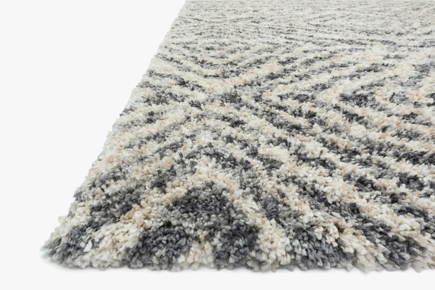 Loloi Quincy Collection - Shags Power Loomed Rug in Graphite & Sand (QC-01)