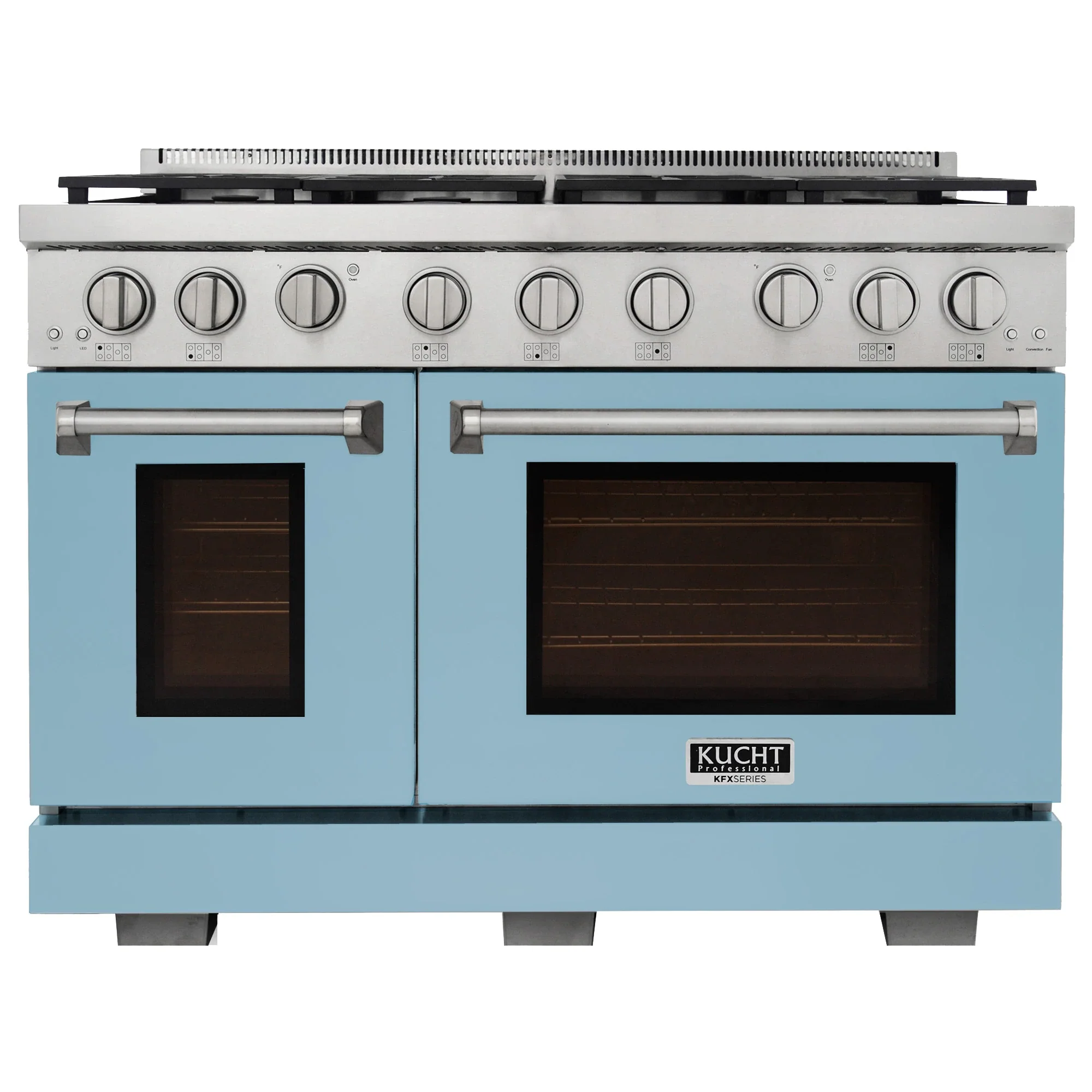 Kucht Professional 48-Inch 6.7 cu. ft. Gas Range in Light Blue with True Simmer Burners (KFX4800X-LB)
