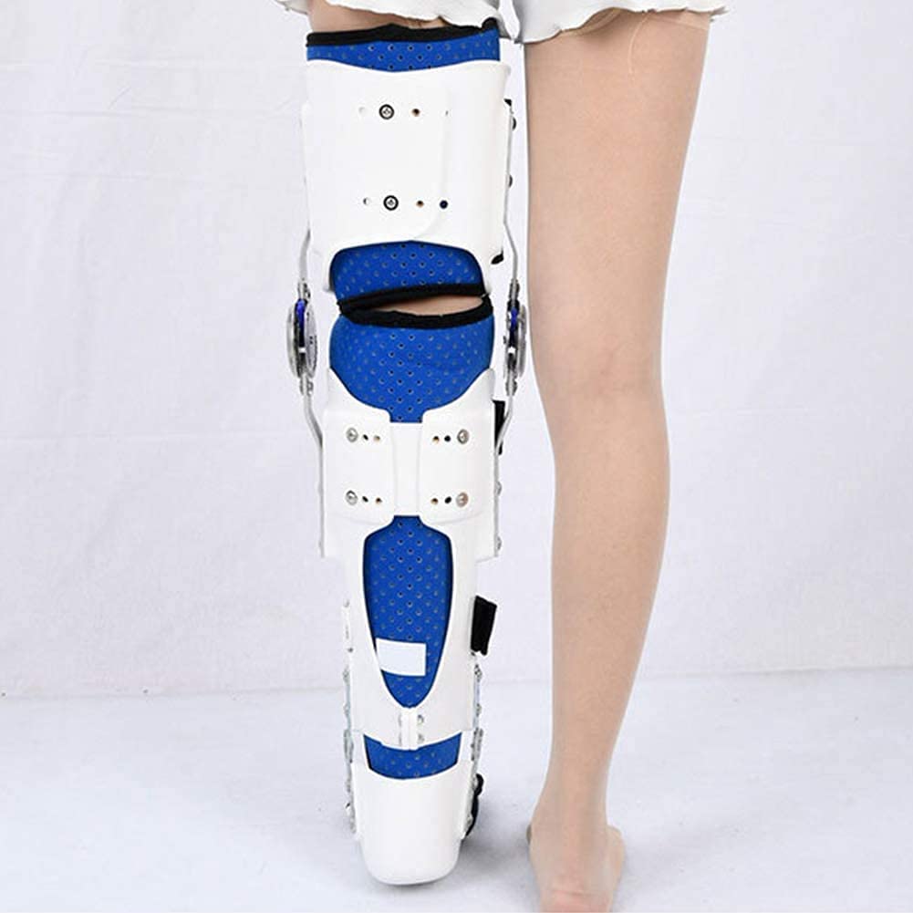 Hinged Knee Foot Support Brace, Adjustable Post Op Knee Support Orthosis Immobilizer Protector, Full Leg Stabilizer Knee Orthosis Splint (Right)