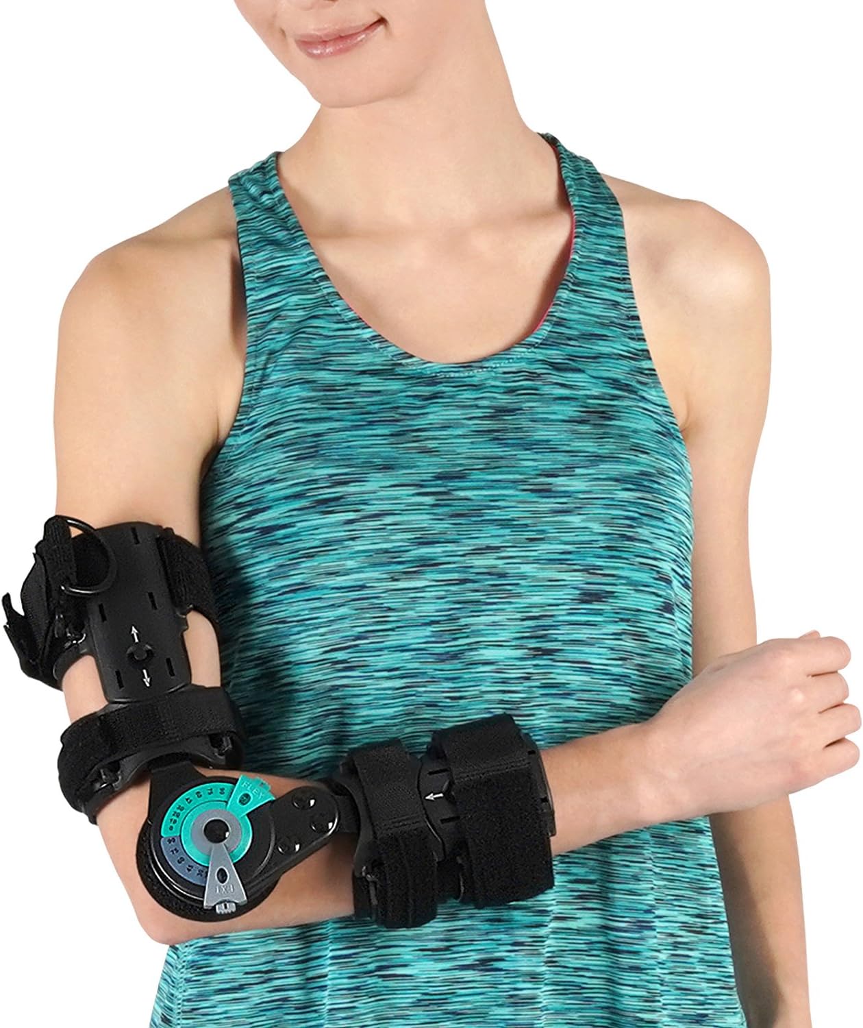 Soles Hinged Elbow Brace Support Post Op Injury Recovery, ROM Orthosis Adjustable Range of Motion One Size Fits All Unisex