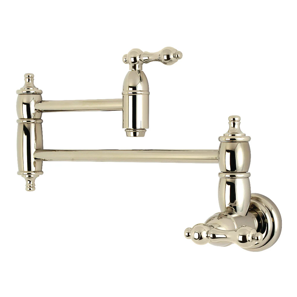 Kingston Brass Restoration Wall Mount Pot Filler Faucet, Polished Nickel (KS3106AL)