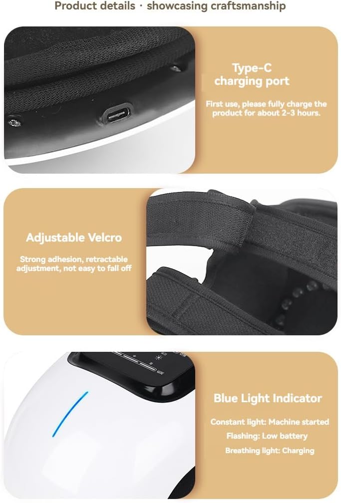 Knee Massager Smart with Heat, Red Light and Vibration, 3-in-1 Cordless, Gift for Mom and Dad.