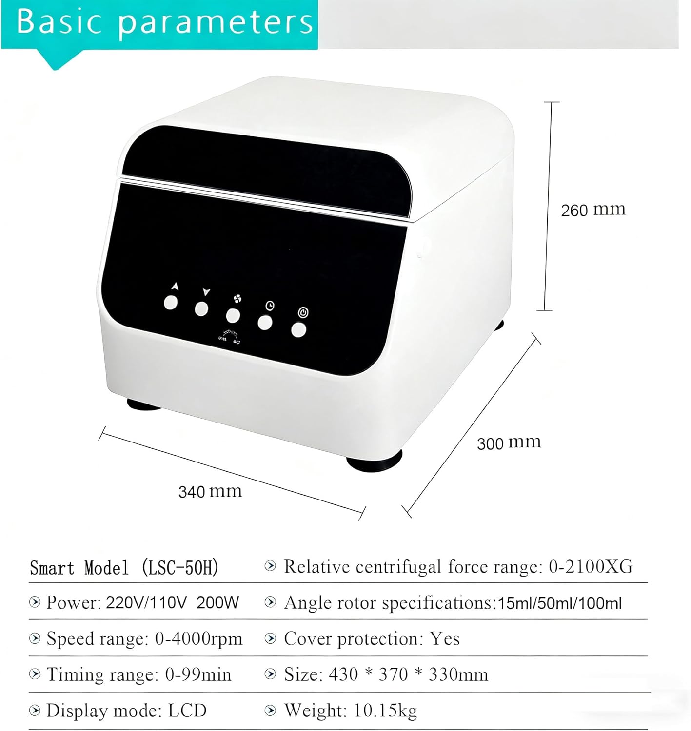 50ml*6/100ml*4/15ml*12 Centrifugal Barrel Machines,Intelligent Laboratory Centrifuge,Desktop Centrifuge for Laboratories (50ml*6)