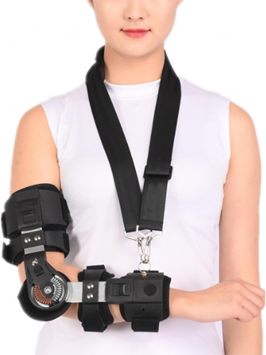 Hinged ROM Elbow Brace Support for Men and Women, Medical Grade Post OP Elbow Brace Stabilizer Splint Arm Injury Recovery Support After Surgery,Right