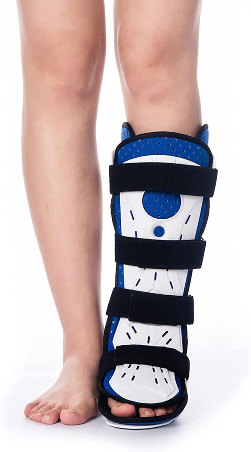 Ankle Support Brace, Fracture Boot Short Ankle Foot Drop AFO Brace Orthosis Splint with Front Protection Plate for Ankle Foot Injuries Sprain Broken, Calf Ankle Foot Orthosis