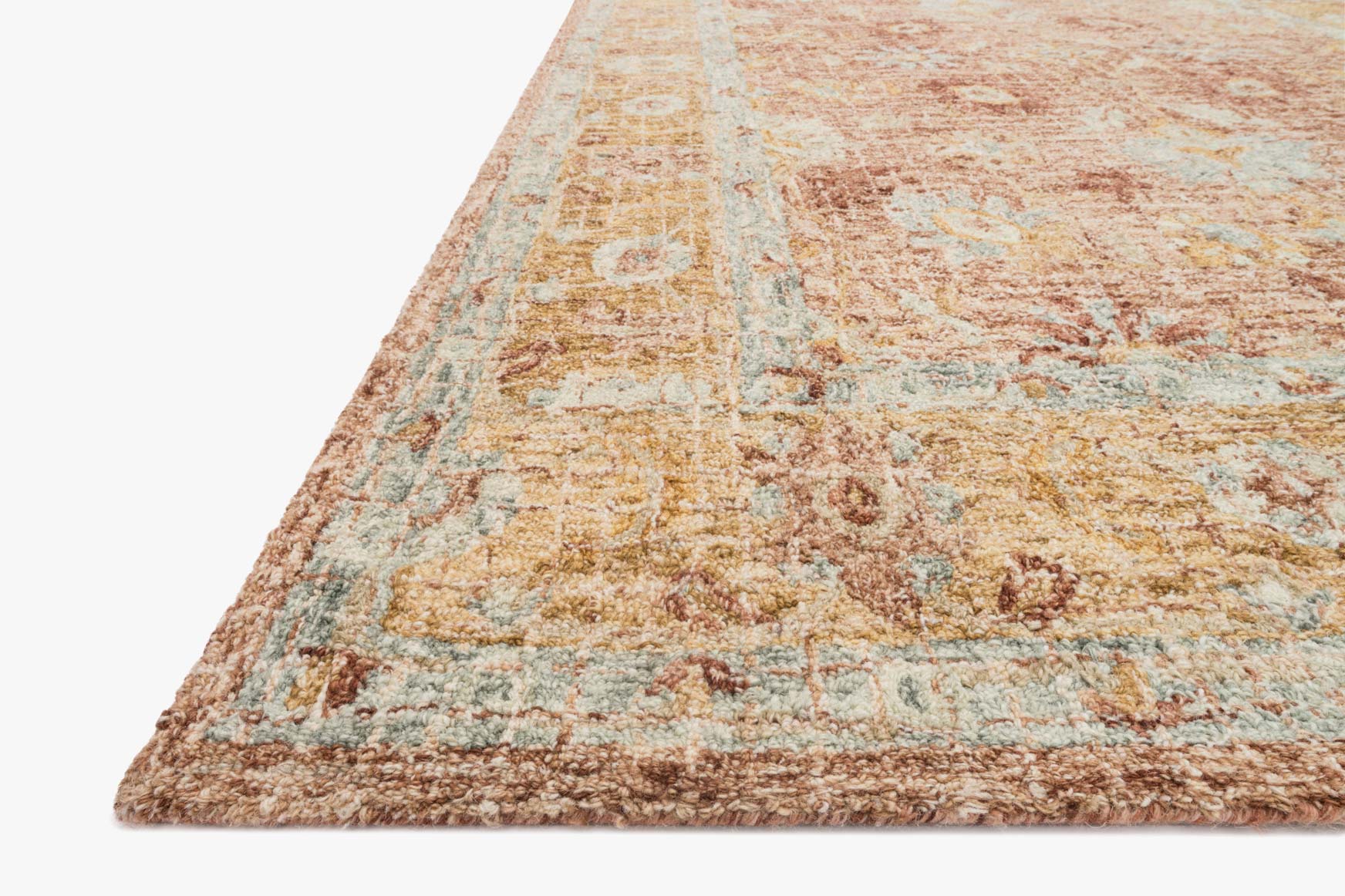 Loloi Julian Collection - Transitional Hooked Rug in Terracotta & Gold (JI-04)