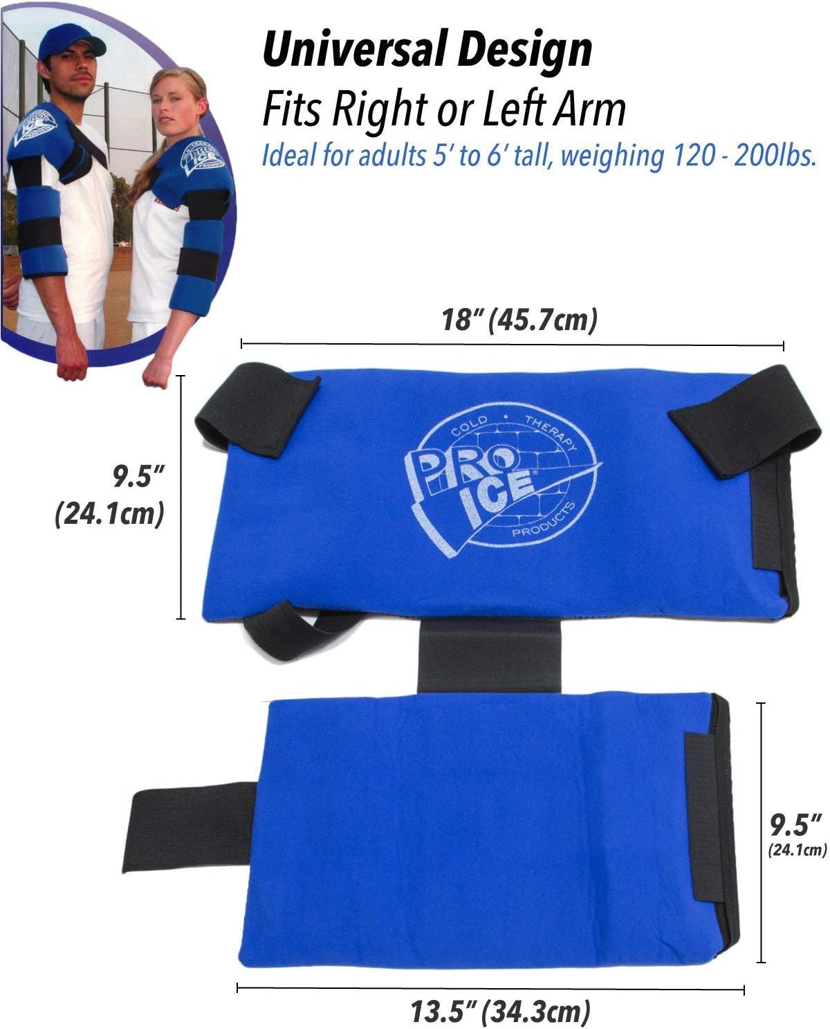 Pro Ice Shoulder Ice Pack Wrap - Elbow Ice Pack Wrap, Shoulder Ice Pack Wrap Rotator Cuff Cold Therapy + Ice Pack Inserts PI 200 & PI-201