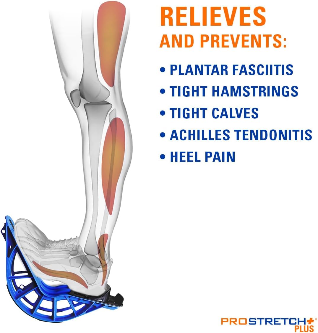 ProStretch Plus Calf Stretcher & Tuli's X Brace Bundle - Plantar Fasciitis & Foot/Heel Pain Relief