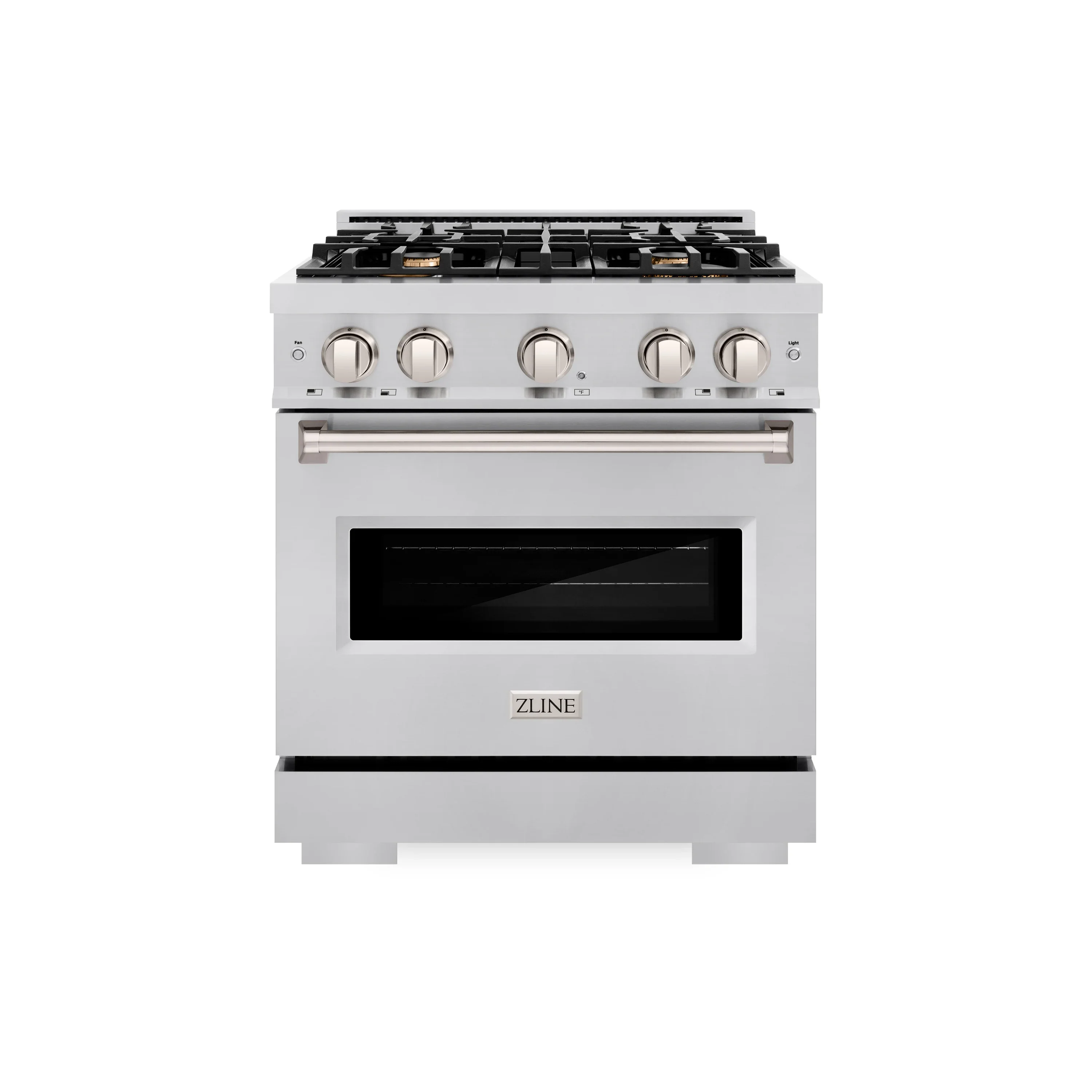 ZLINE 30-Inch Classic Series Dual Fuel Range with 4 Gas Burner Cooktop and 4.2 Cu. Ft. Electric Convection Oven in Stainless Steel with Brass Burners (CDR-BR-30)