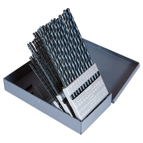 #1-#60 RHS / RHC HSS 118 Degree Radial Point General Purpose Taper Length Drill Set - Steam Oxide