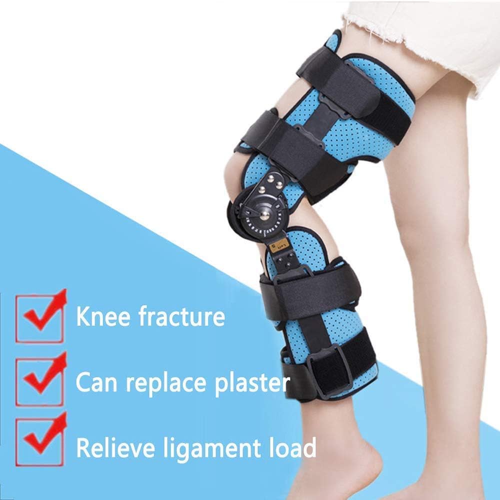 Knee Brace Injury Orthosis Immobilizer, Adjustable Hinged Knee Brace Splint Stabilizer Knee Support for Acl Arthritis Meniscus Tear Ligament Injury-Left-Medium