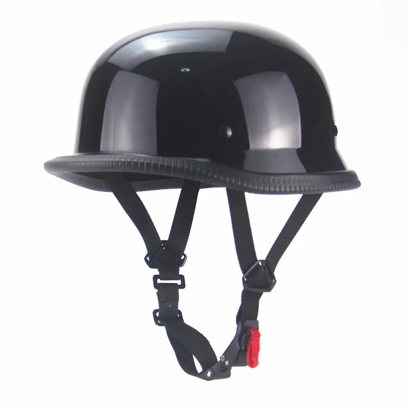 Glossy Black Bicycle Helmet With Adjustable Strap