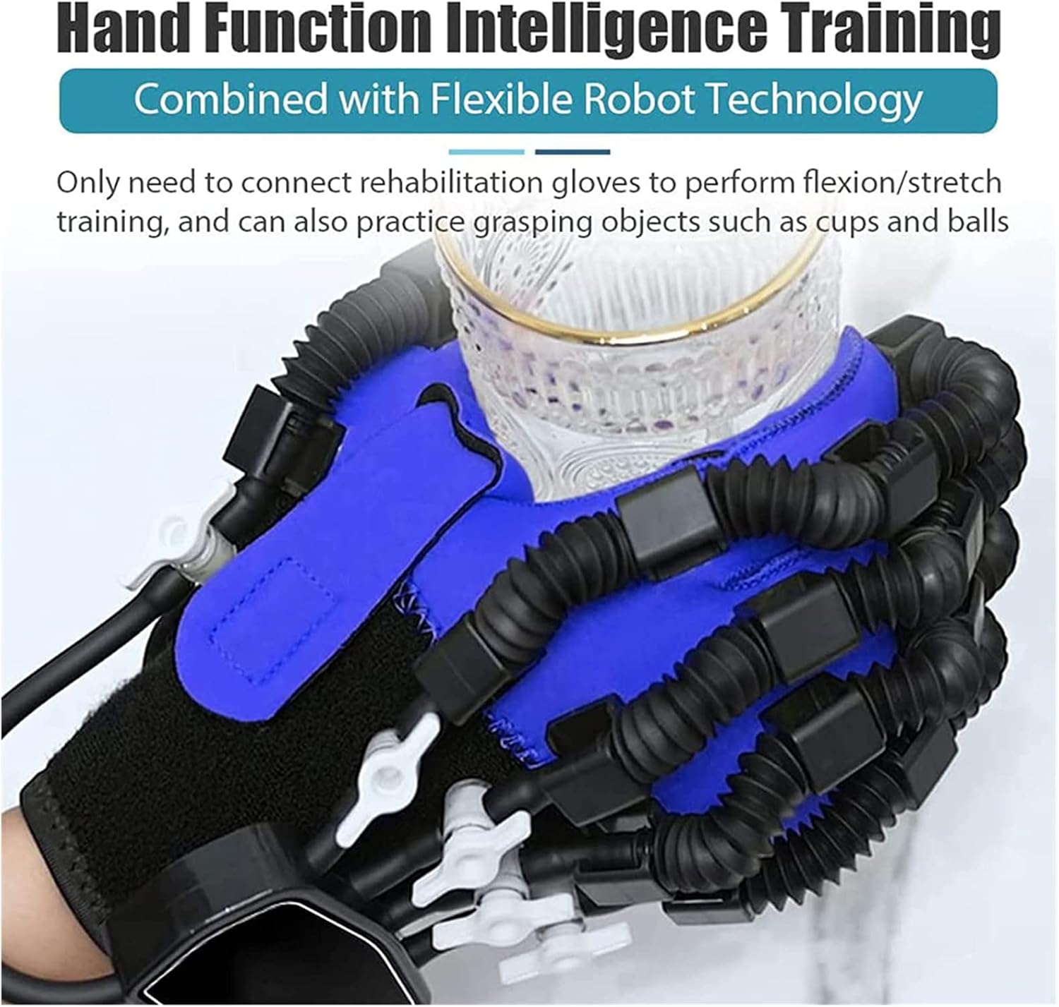 Rehabilitation Robot Gloves, Stroke Hemiplegia Hand Splint Finger Orthosis with Single Finger Training and Mirror Mode for Hand Dysfunction Patients