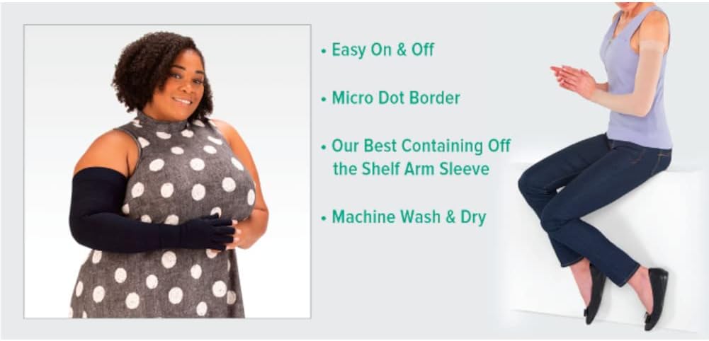 Juzo Dynamic Arm Sleeve 20-30 mmHg Long Length with Silicone Border (V, Black)