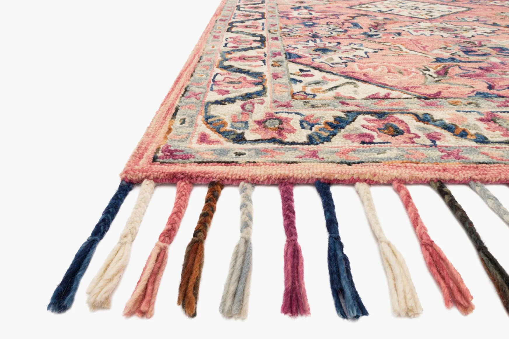 Loloi II Elka Collection - Transitional Hooked Rug in Pink (ELK-04)