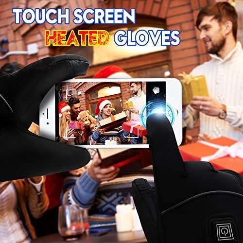 Autocastle 7.4V Heated Gloves Rechargeable Electric Battery Heated Gloves for Men Women,Touchscreen Thermal Heat Gloves,Battery Heated Ski Cycling Hunting Winter Hot Thermal Gloves Hand Warmer