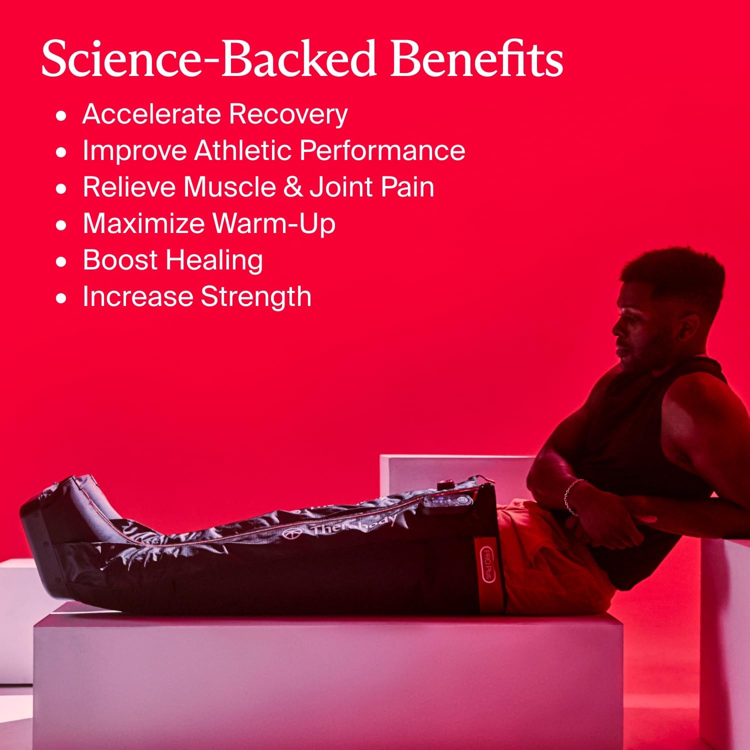 Therabody JetBoots PRO Plus - Wireless Compression Boots with Vibration & Light Therapy - Muscle Recovery, Pneumatic Leg Compression Sleeve to Recover Faster, Relieve Muscle & Joint Pain (Regular)