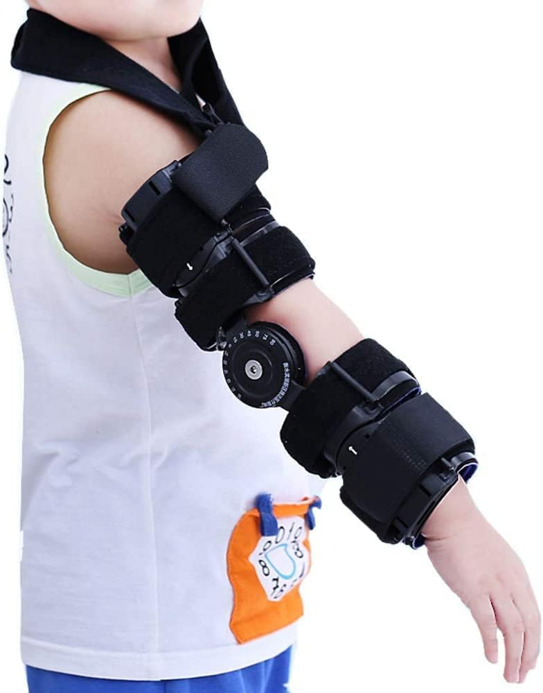 Child Hinged Elbow Brace - Elbow Support with Strap - for Joint Arthritis Pain Relief, Tendonitis, Sports Injury Recovery
