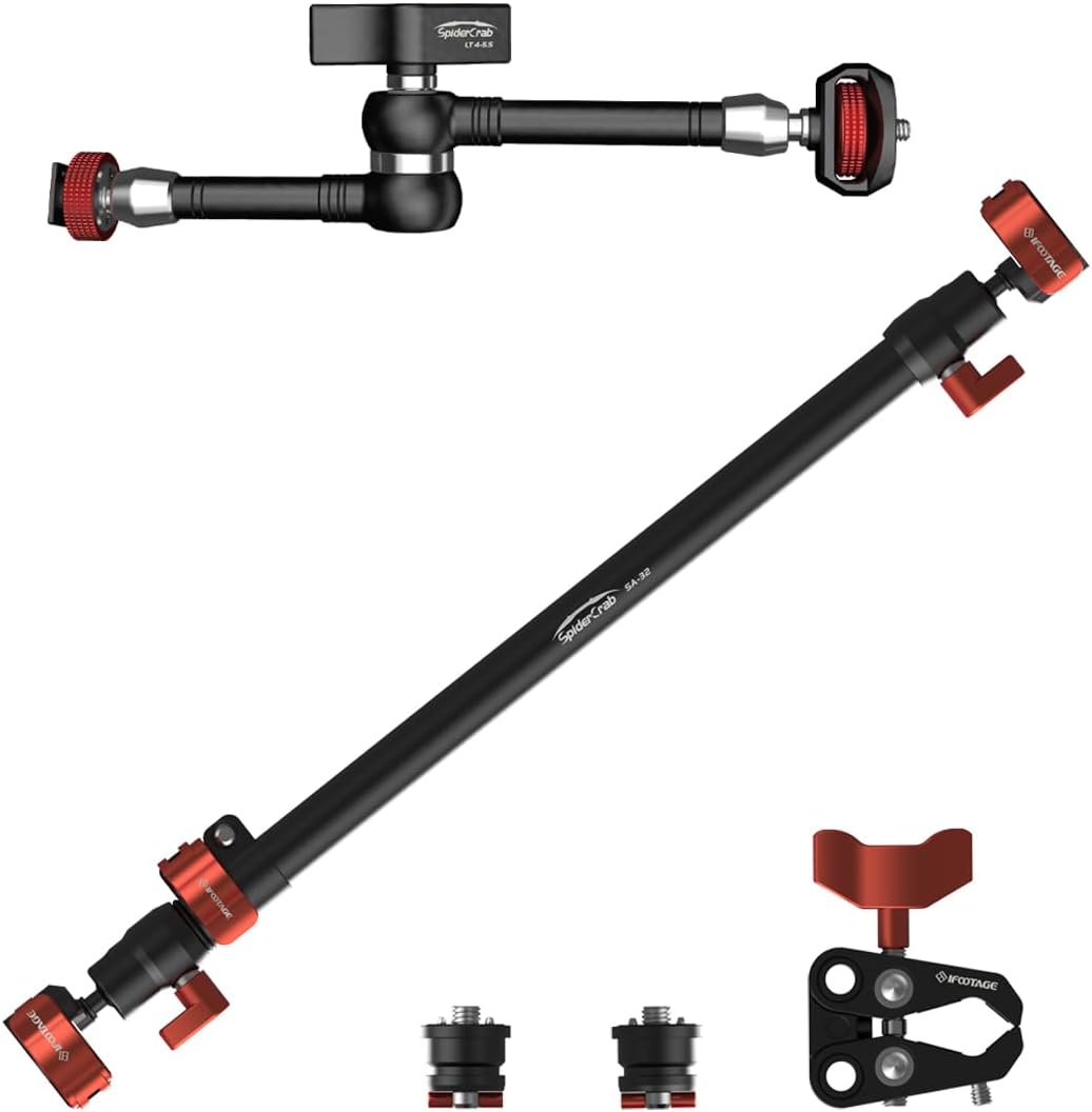IFOOTAGE Spider Crab Series,32inch Long Magic Arm,Support Rod,9.5inch Magic Arm with Big Supper Clamp Pipe PC-01 1
