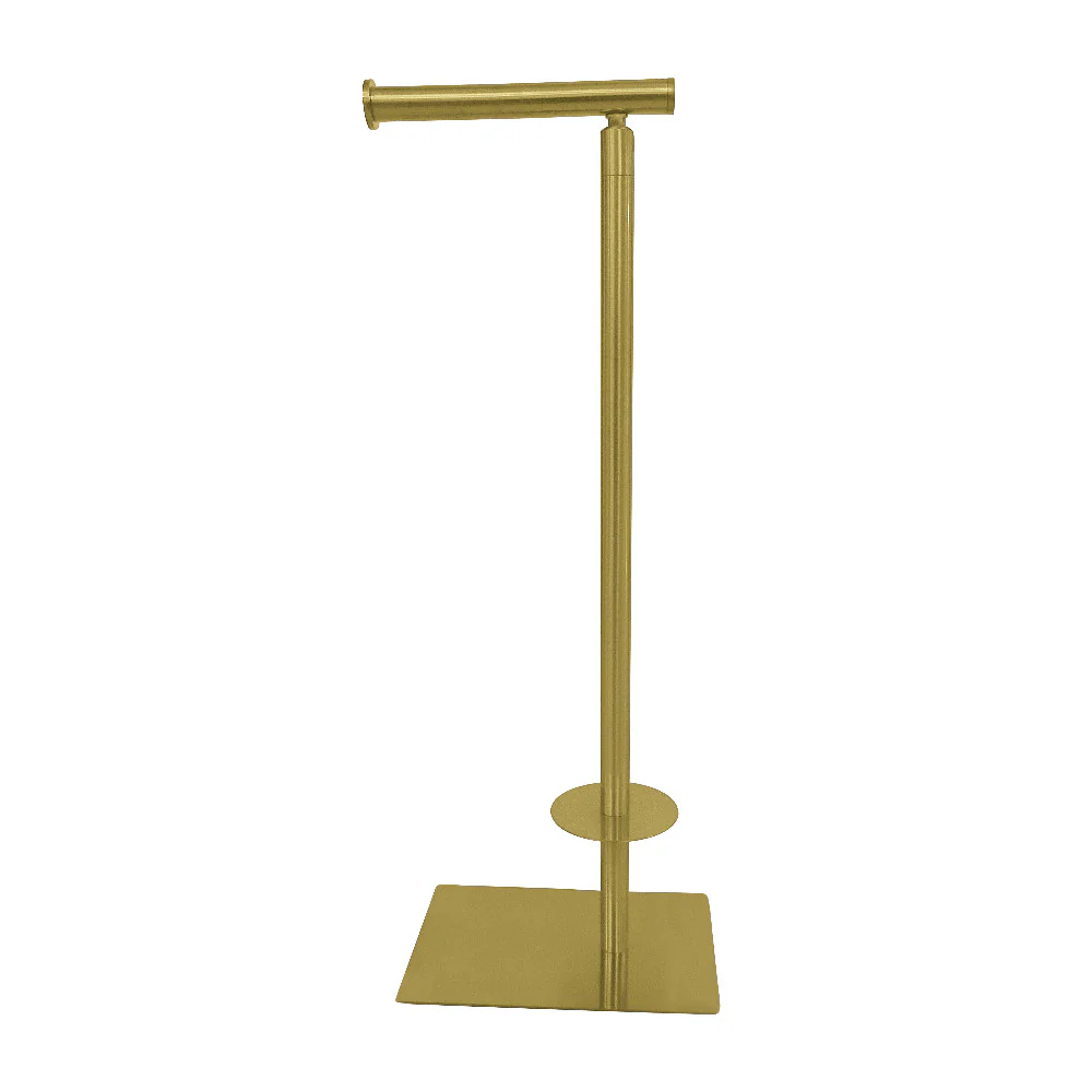 Kingston Brass Claremont Freestanding Toilet Paper Holder, Brushed Brass (CC8007)