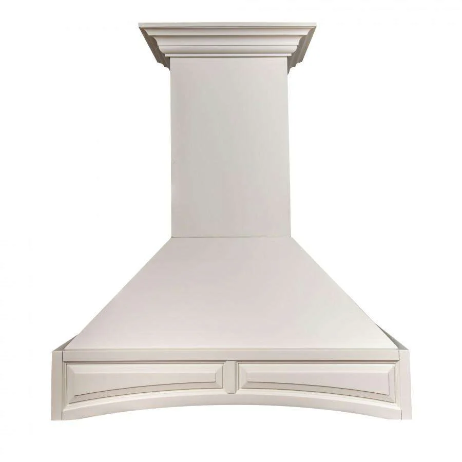 ZLINE 36-Inch Wooden Wall Mount Range Hood in White - 700 CFM Remote Motor (321TT-RD-36)