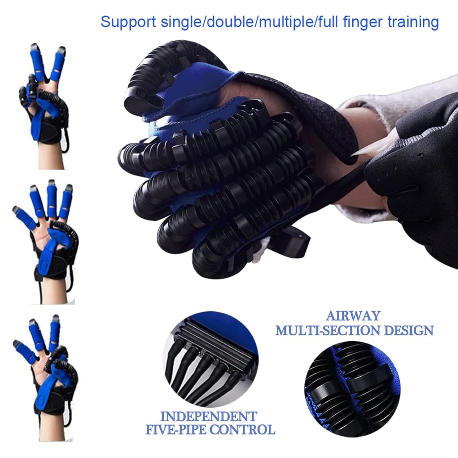 Rehabilitation Robot Gloves Hemiplegia Finger Flexion Rehabilitation Trainer Recovery Gloves for Stroke Hemiplegia Patient Hand Function Recovery(Size:S code,Color:left hand)